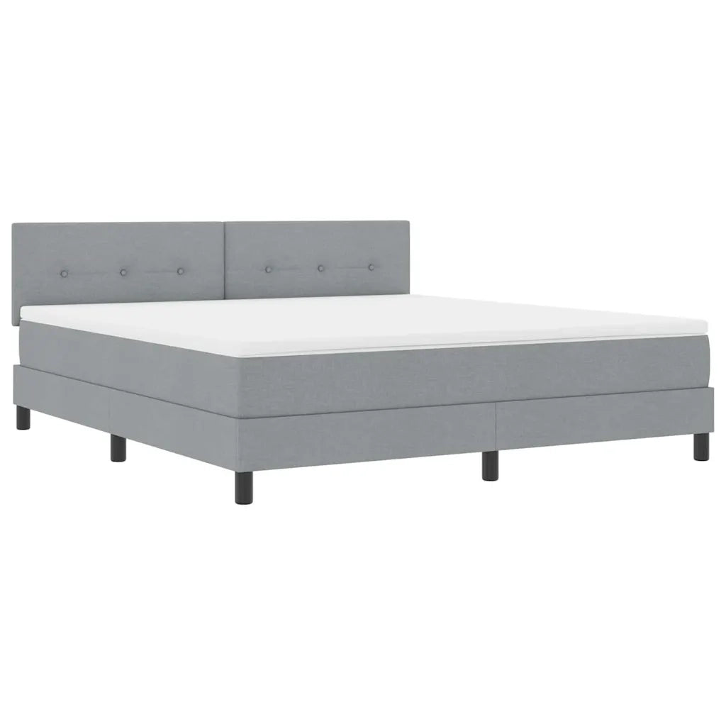 Letto a molle con materasso Grigio chiaro 180 x 200 cm Tessuto