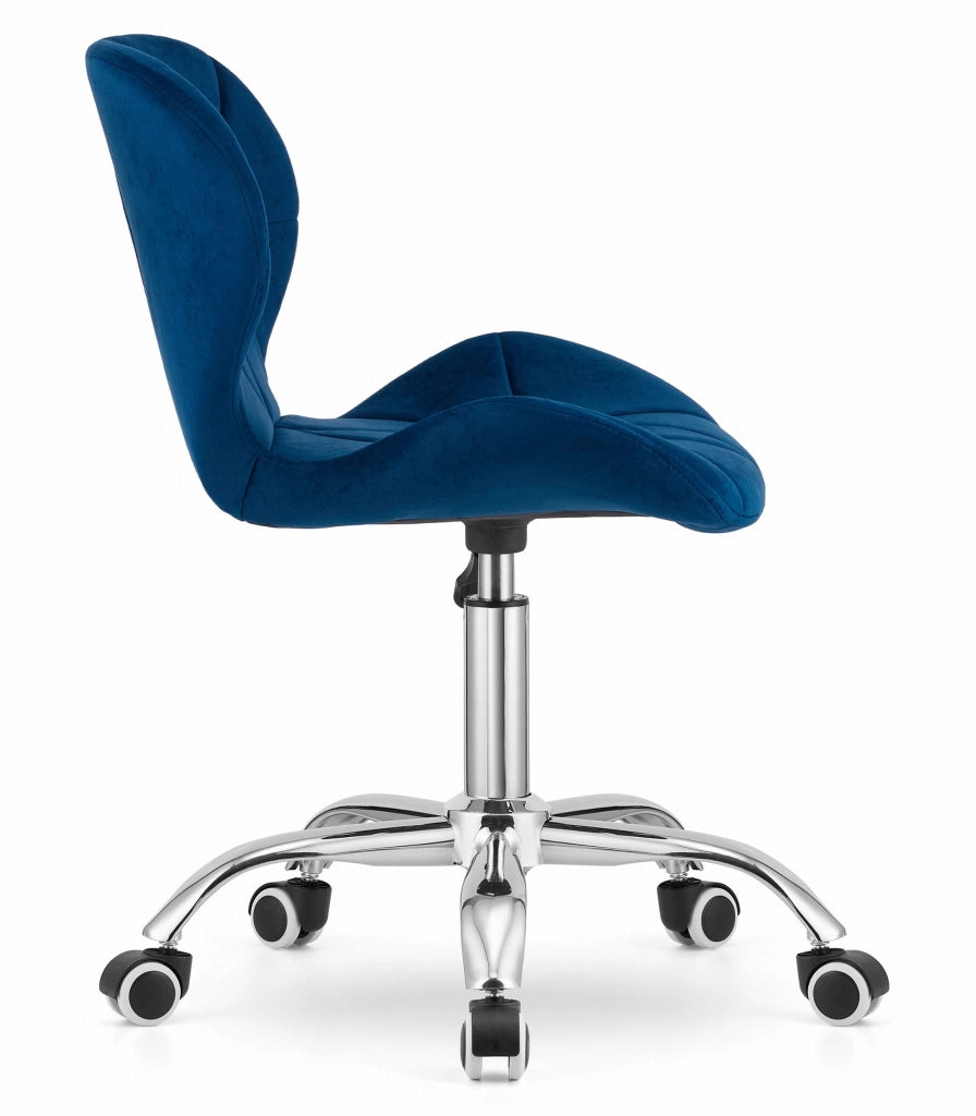 Sedia girevole ergonomica Valora AVOLA in velluto blu navy