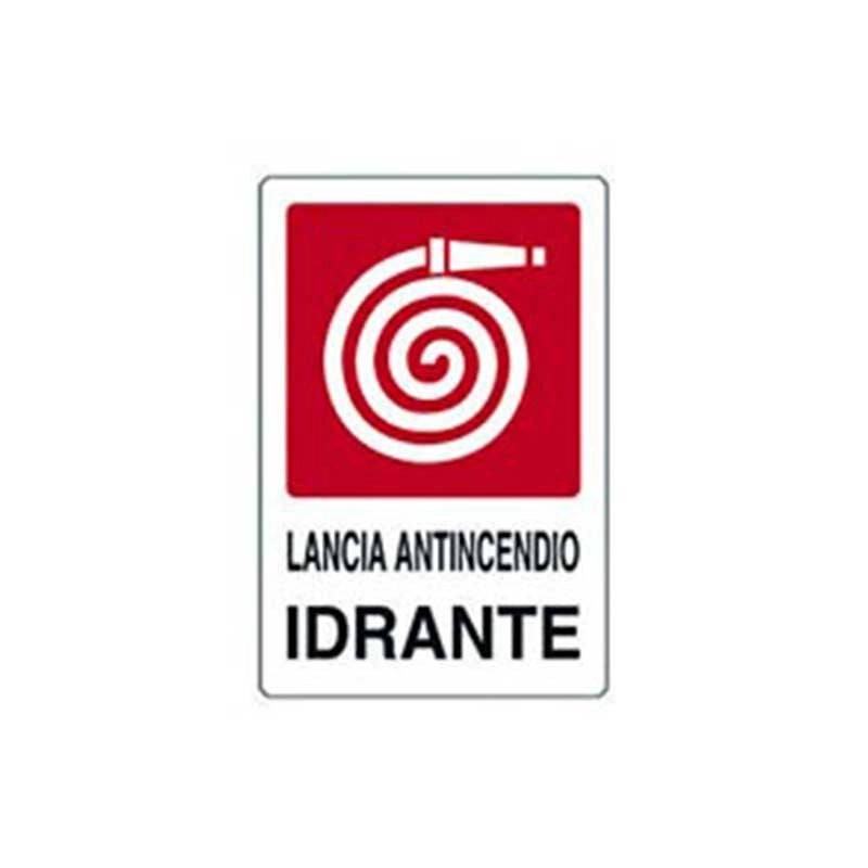 Cartello lancia antincendio idrante cm 20X30