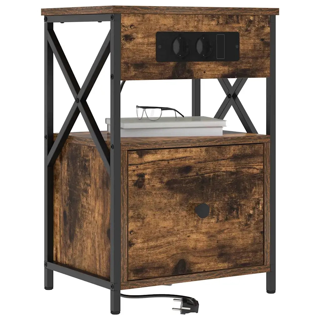 Armadio da Notte Rovere fumé 40 x 31 x 60 cm Legno multistrato 859494