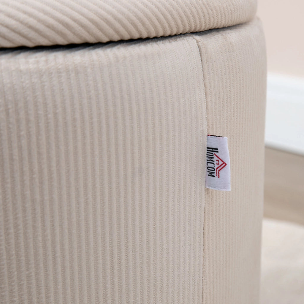 Pouf con Contenitore Set 2 Pezzi ¨C Xylo ¨C Velluto Crema 40x40x41cm