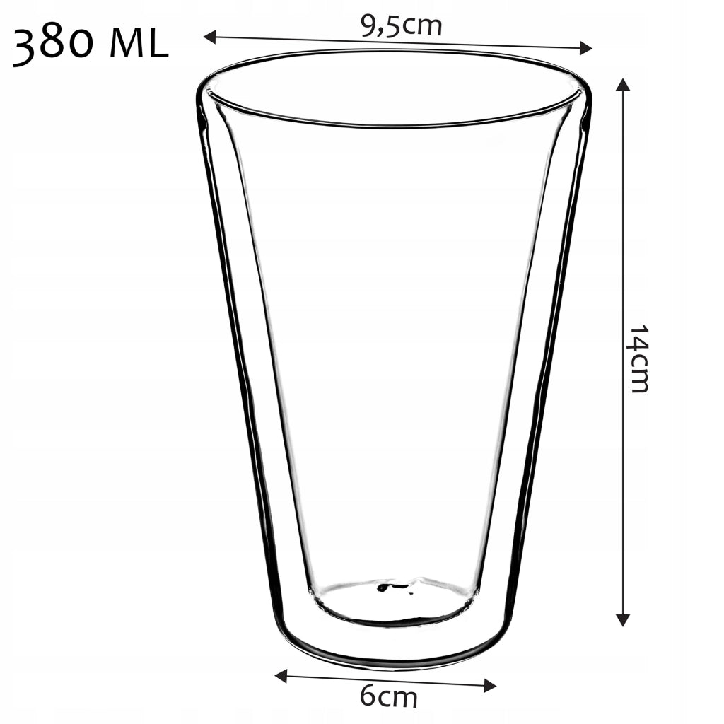 KADAX, 4 grandi bicchieri termici a doppia parete da 470 ml per caffè, tè e latte.