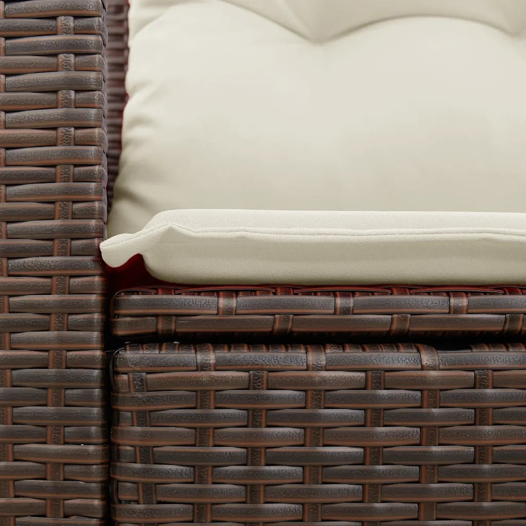 Divano da Giardino a 2 Posti con Cuscini in Polyrattan Marrone 366212