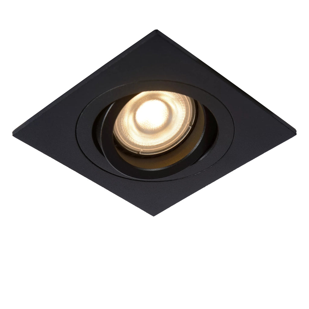 Faretto incasso quadrato nero orientabile GU10 50W Lucide