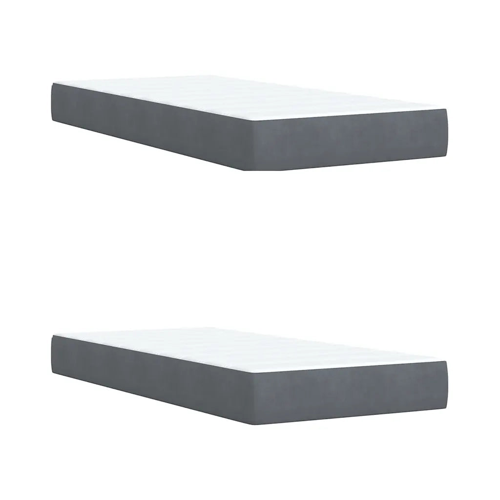 Giroletto a Molle con Materasso Grigio Scuro 200x200 cm Velluto 3292425