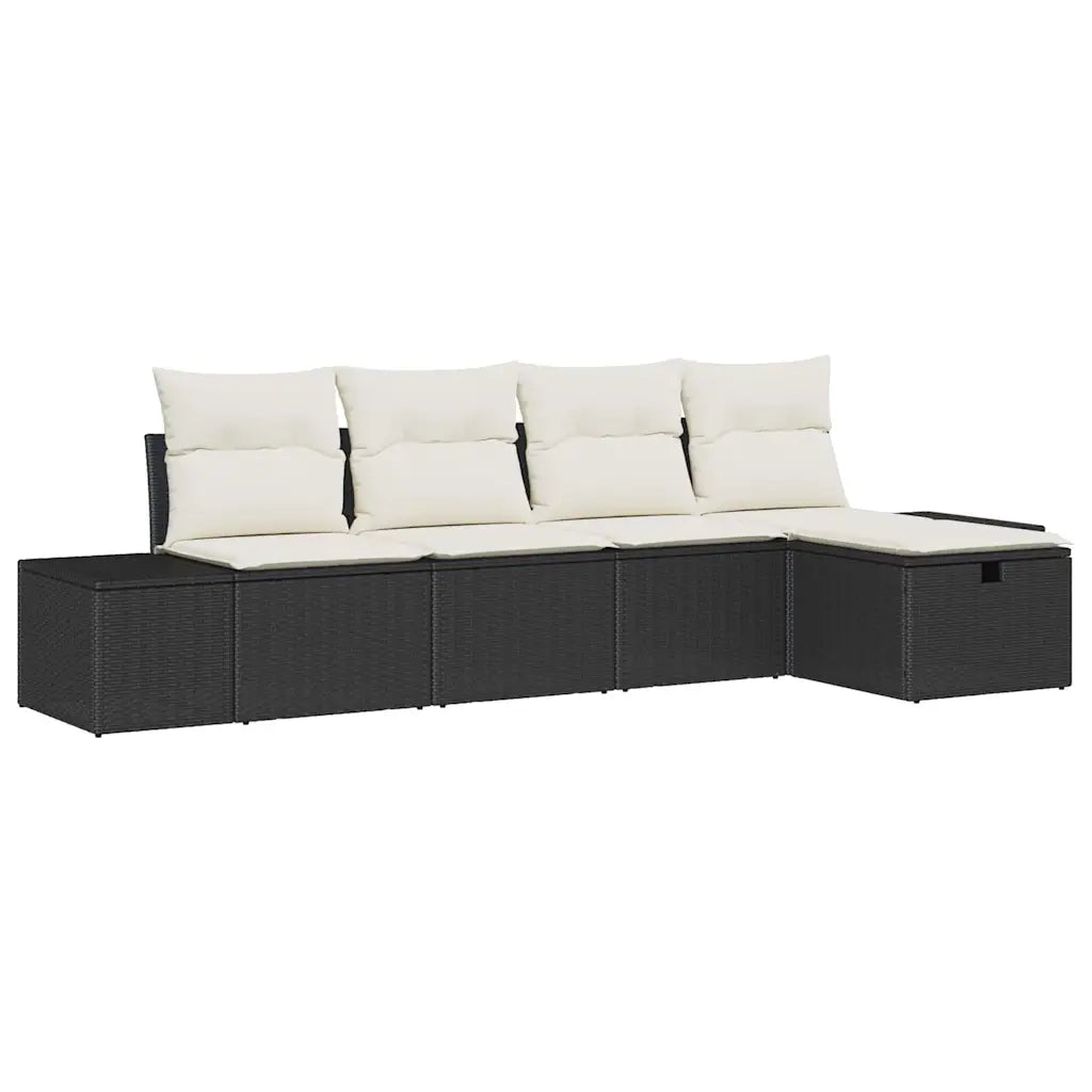 Set Divano da Giardino con cuscino 5 pcs polyrattan