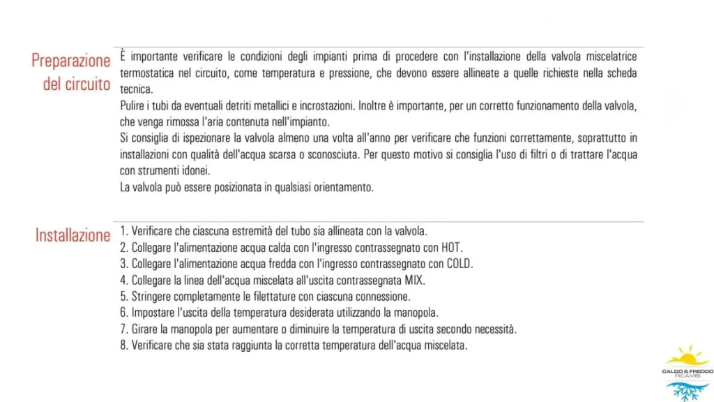 Valvola miscelatrice termostatica con attacchi maschio da 3/4" per impianti solari HELYOS