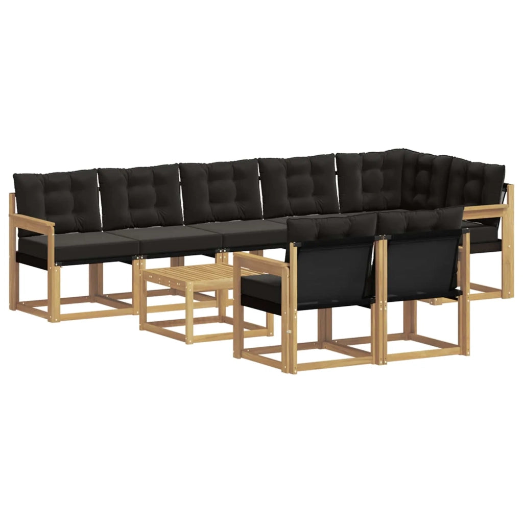 Set di divani da esterno 9 pz Bianco e Nero 3389614