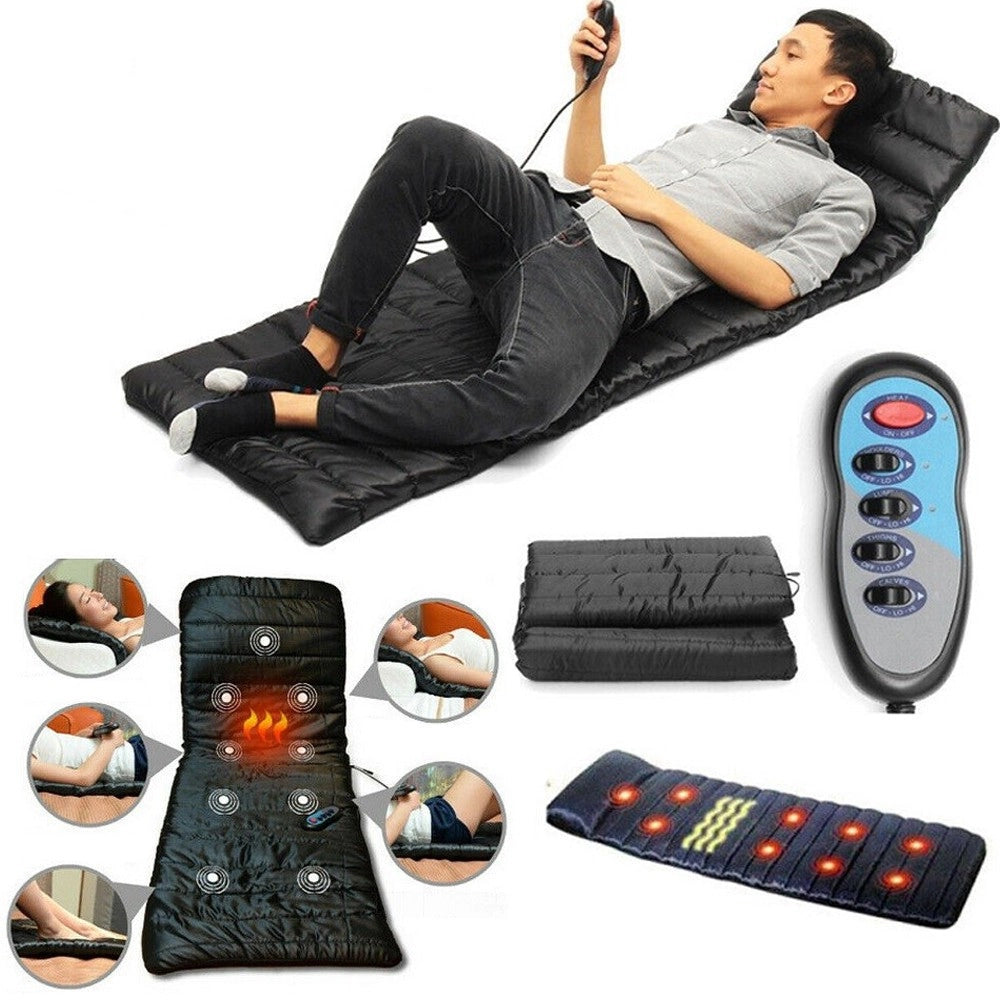 Trade Shop - Materassino Massaggiante Vibrante A 9 Zone Con 4 Aree Vibranti Massaggio Shiatsu -