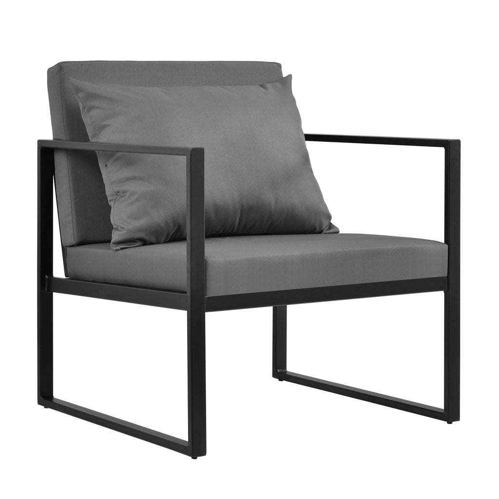 Set Lerum di 2 Poltrone da Giardino Sedie per Esterno con Cuscini - Nero / Grigio casa.pro