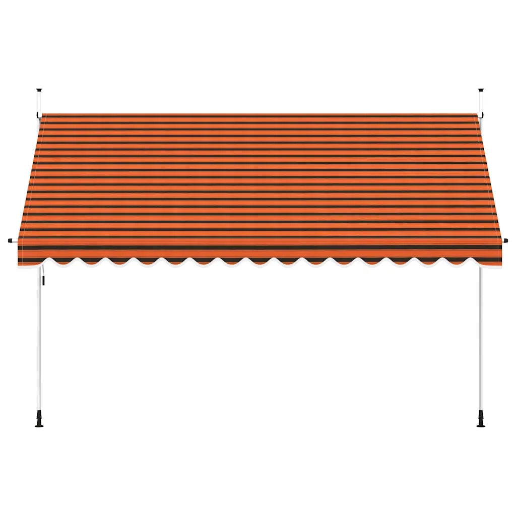 Tenda da Sole Retrattile Manuale 400 cm Arancione e Marrone 145840