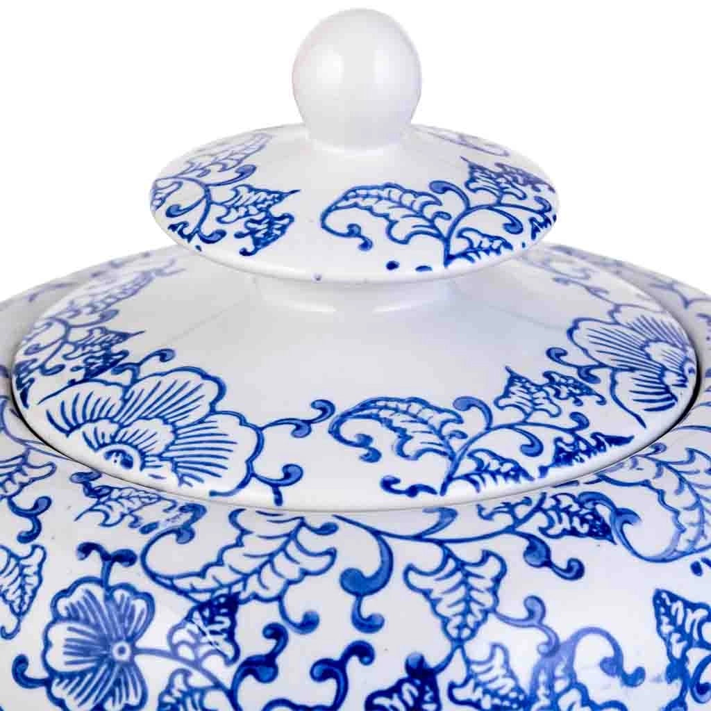 Vaso in ceramica bianca e blu, D23x28h cm