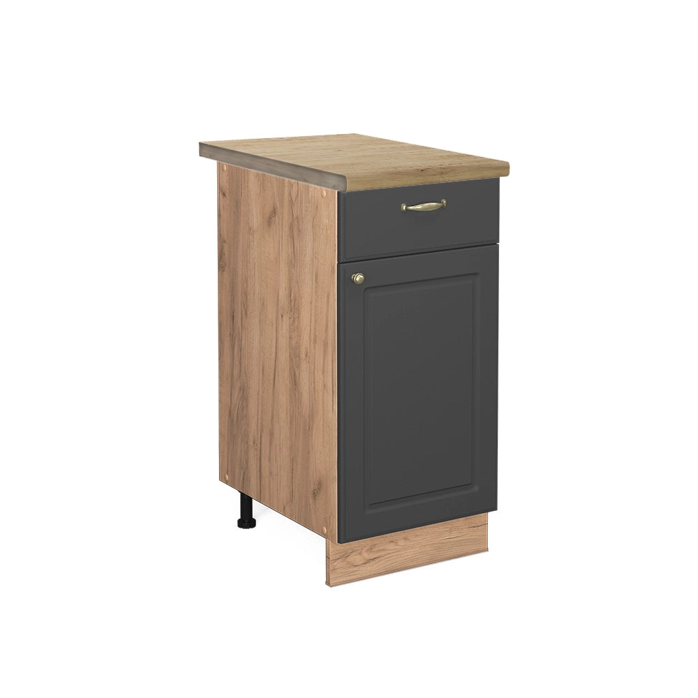 Mobiletto base per cucina Fame-Line Antracite-oro/Rovere dorato 40 cm, PL Rovere Vicco