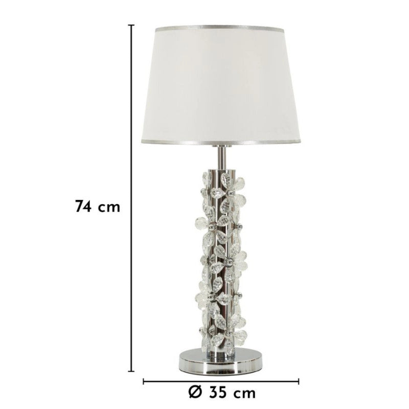 Lampadelle A Da Tavolo Silver Flower cm ø 35x74