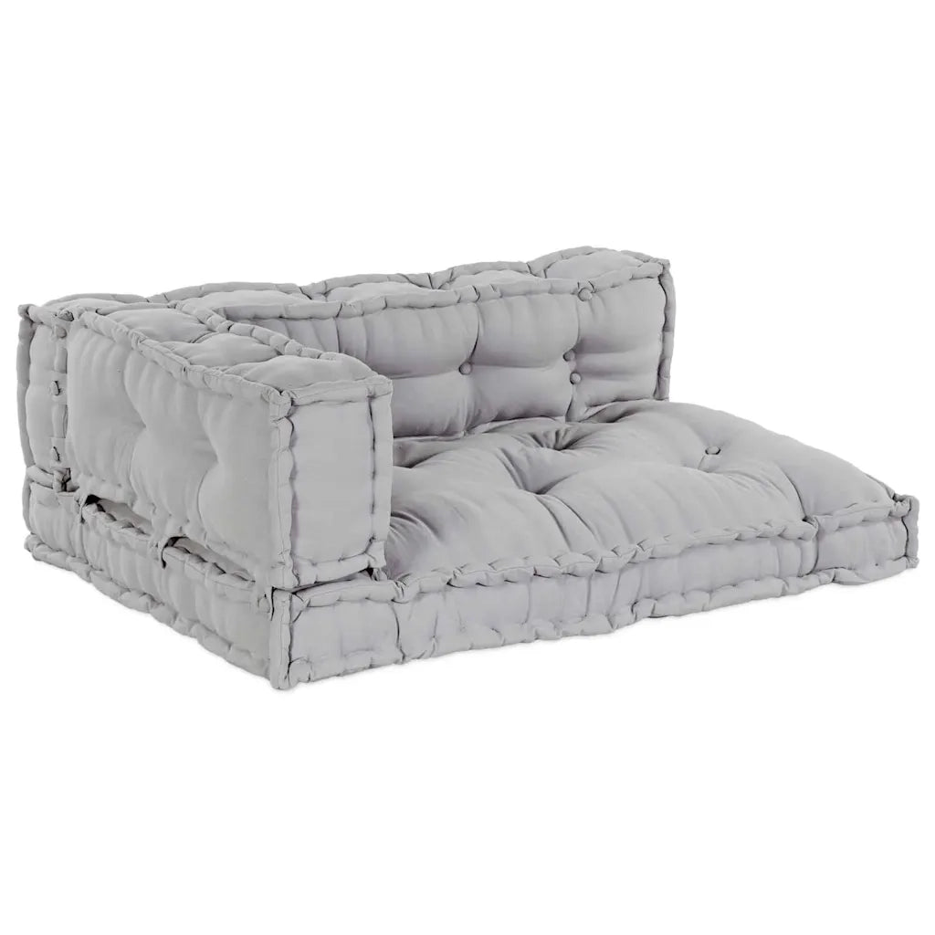 Cuscino per Divano Pallet 3 pcs Grigio 120 x 80 x 38 cm Tessuto 4019098