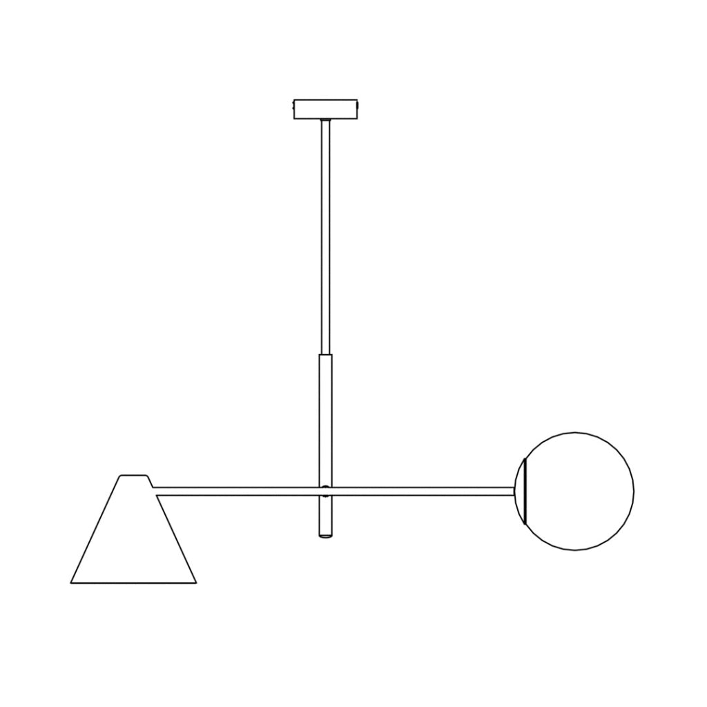 Lampada a sospensione Emibig Hermes nera 2xE14 sfera vetro