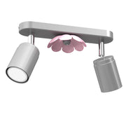 Plafoniera a barra 2 spot orientabili cromo/rosa GU10