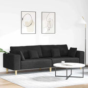 Divano con cuscino Nero 250 x 77 x 76 cm Tessuto 3335145
