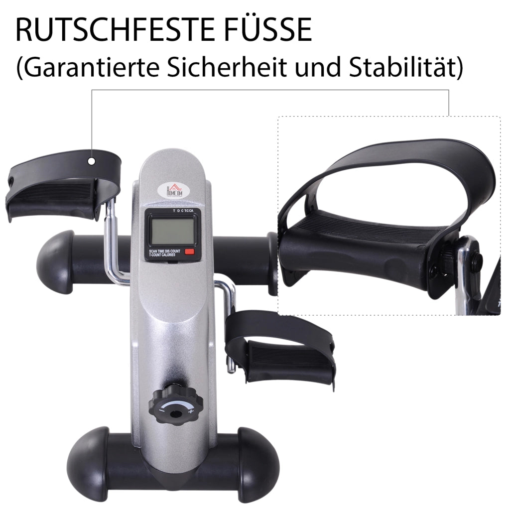 Mini Pedaliera da Allenamento ¨C Xylo ¨C LCD, Resistenza Regolabile, 35x40x31cm, Argento