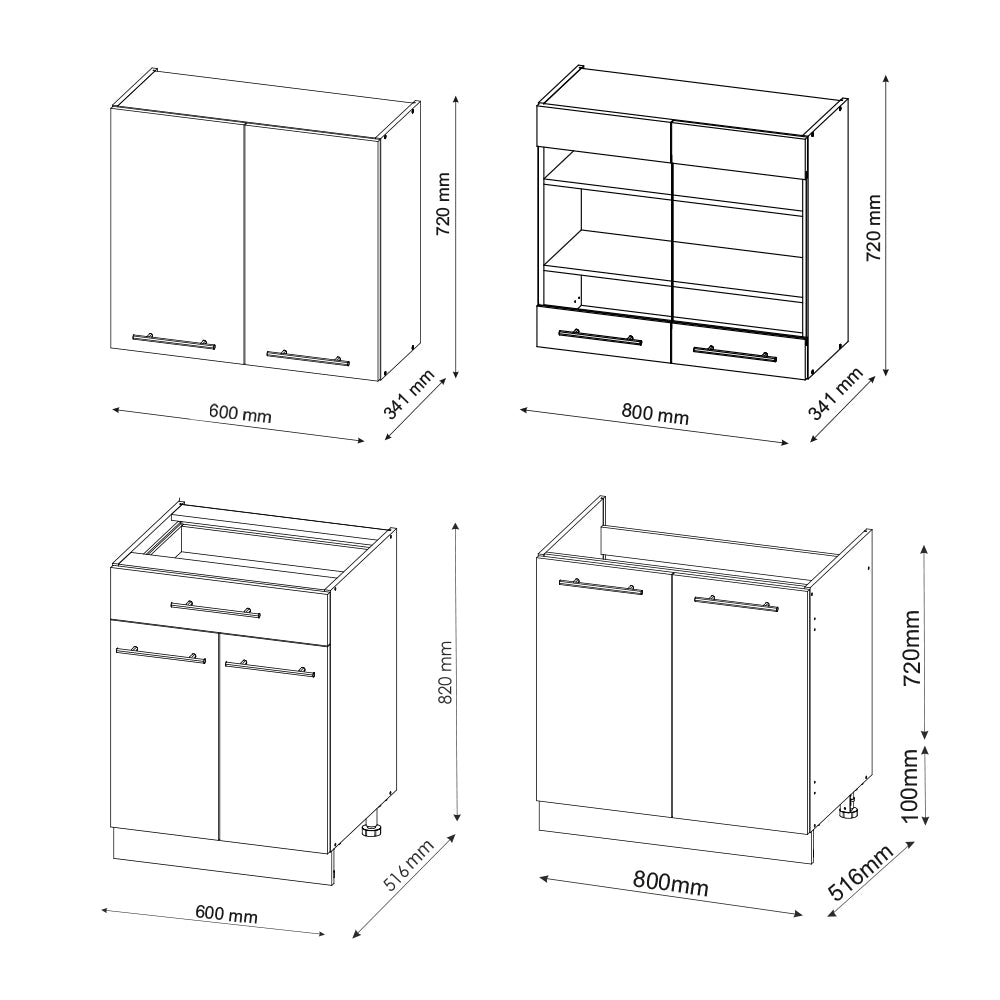 Cucina completa Fame-Line Verde-oro rustico/Antracite 140 cm, PL Marmo Vicco