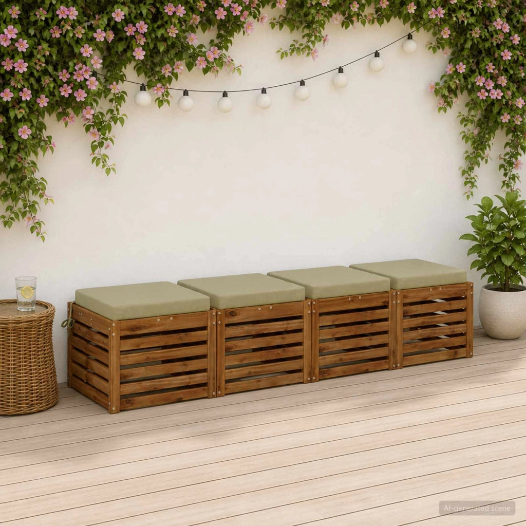 Cuscini per Sedia in 4 Pezzi SOEST 4 pz 100% Poliestere 944383