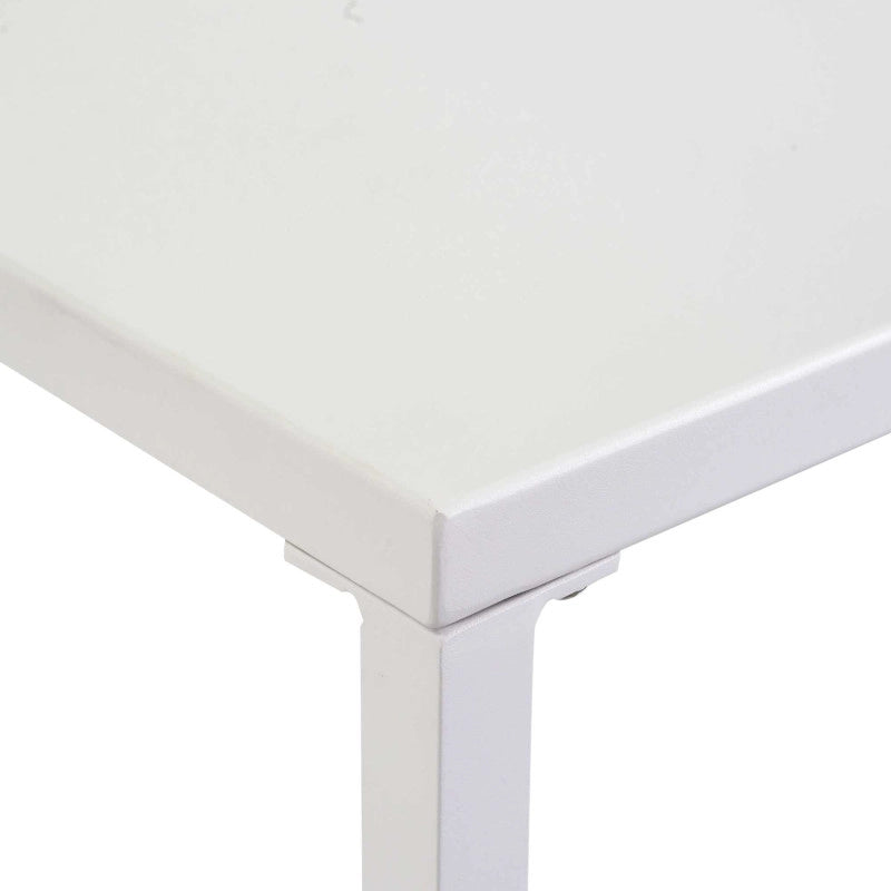 Tavolo Bar Alluminio Alma Con Poggiapiedi Bianco Quadro Cm 60x60h110