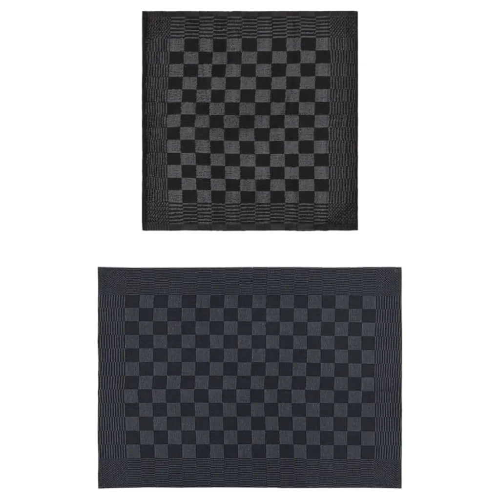 Set Strofinacci 10 pz | Teli per bagno in Cotone Nero e Grigio