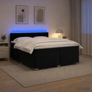 Letto con Box Spring, Materasso e LED Nero 200 x 200 cm Velluto 3452254