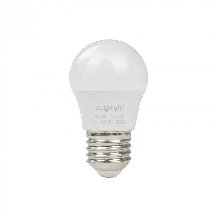 Lampadina LED E27 7W 630lm 4000K anti-sfarfallio Ecolight