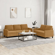 Set di Divani 2 pz con Cuscini Marrone in Velluto 3201523