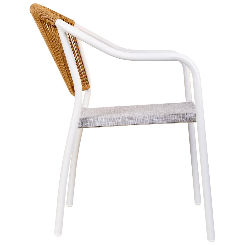 Sedia in rattan sintetico bianco 57x63x80