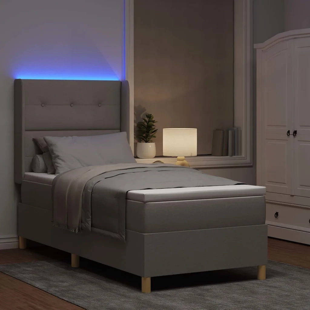 Letto a molle con strisce LED Talpa 90 x 190 cm Tessuto 3343669