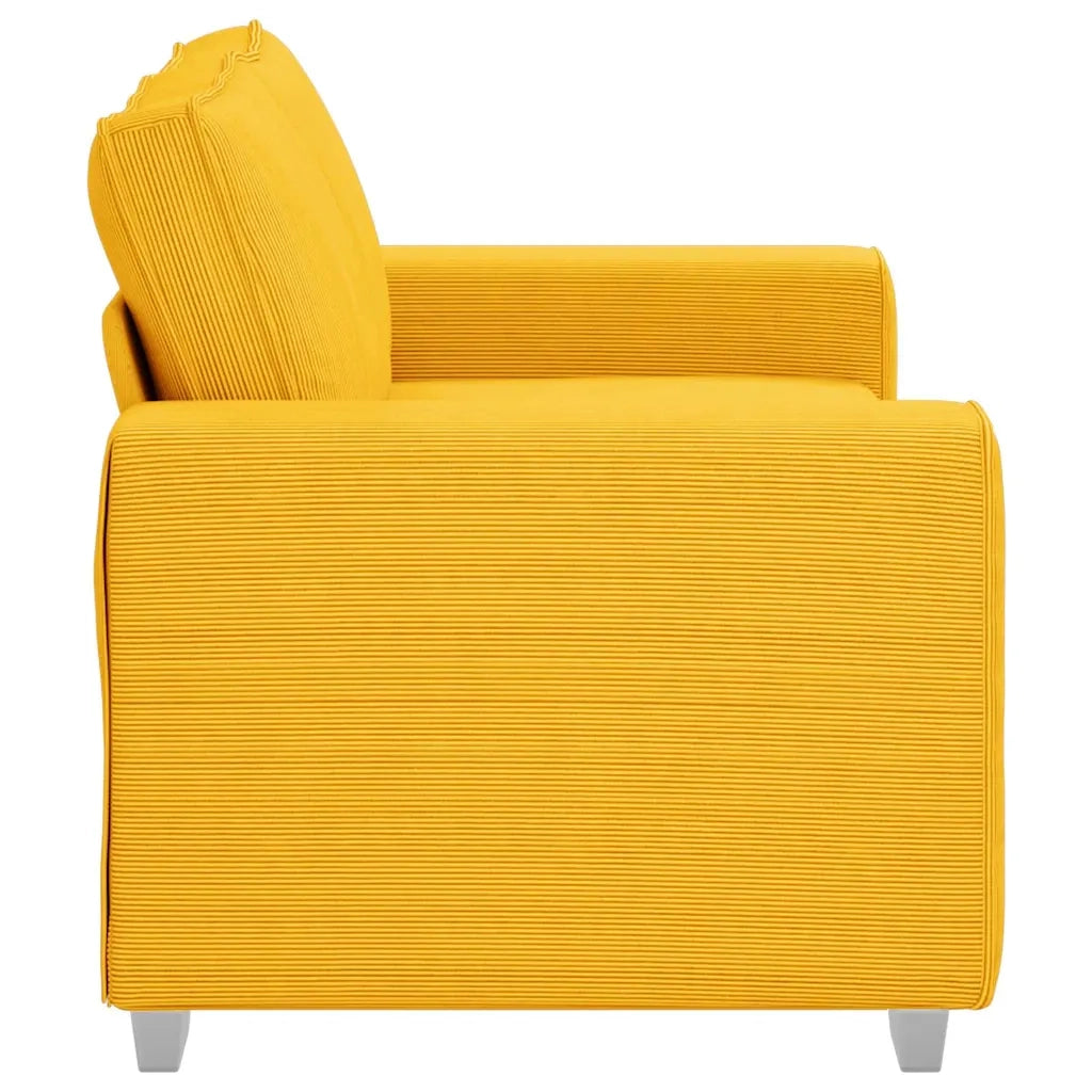 Divano Divanetto-Sofa Giallo Chiaro 120cm Tessuto di Velluto a Coste