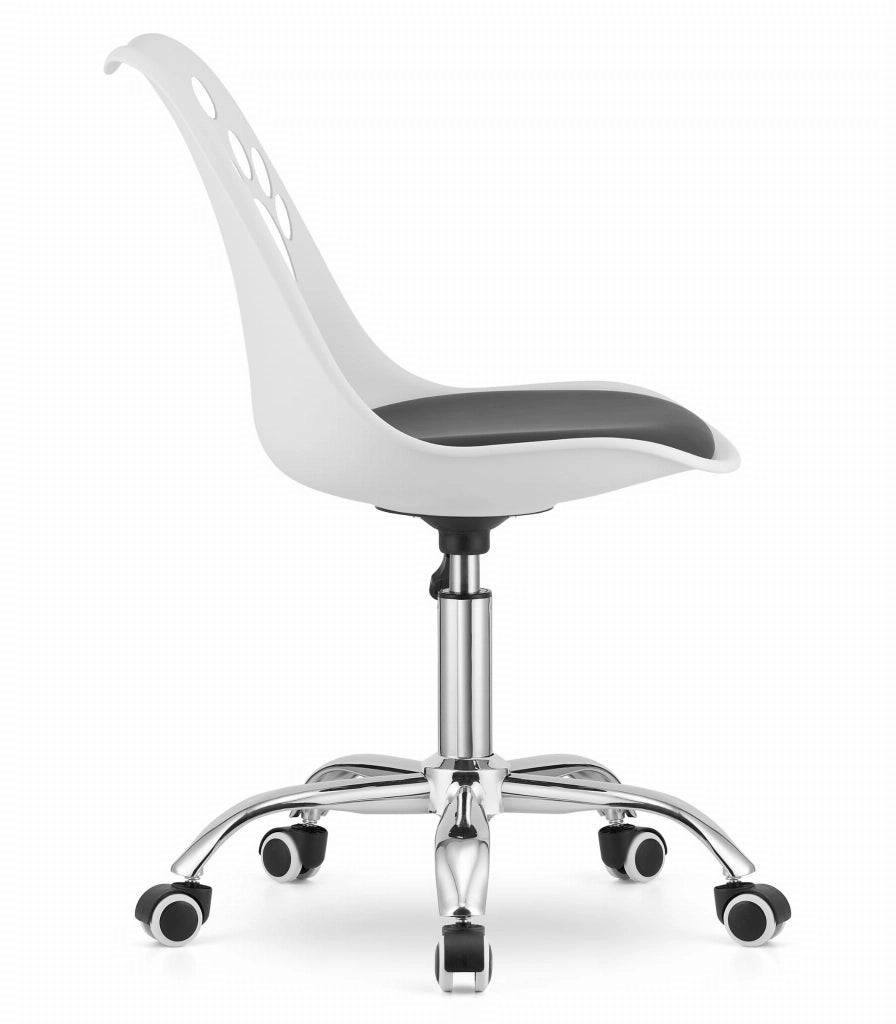 Sedia girevole Valora PRINT ergonomica dal design bianco e nero