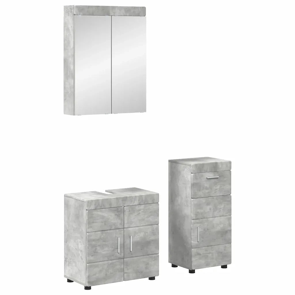 Set di mobili per il bagno TULUM 3 pz Grigio cemento 3398027