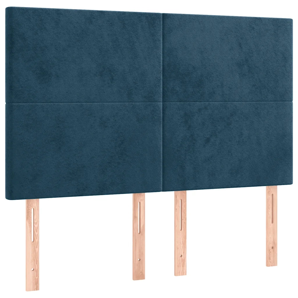 Testiera Blu Scuro 144x5x118/128 cm Velluto 3116104