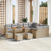 Set Divano da Giardino 13 pcs Beige polyrattan
