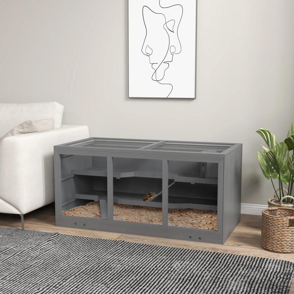 Gabbia per Criceti ¨C Minimal ¨C Legno Grigio