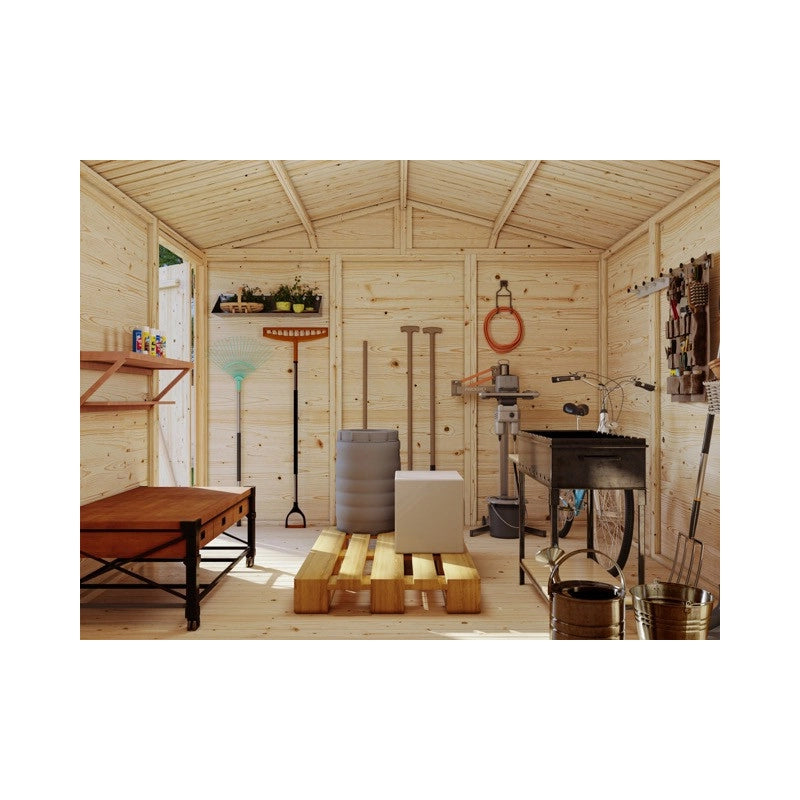 Casetta da giardino in legno 273x550 cm con doppia porta e porta laterale 14,7 m²  Esterni da Vivere