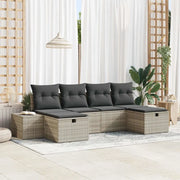 Set Divano da Giardino 6 pcs Grigio chiaro polyrattan