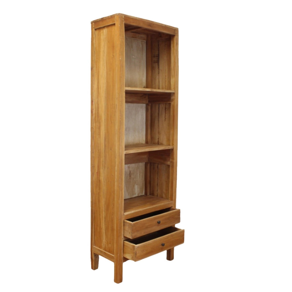 Libreria in legno 3 ripiani 2 cassetti - CHLORIDA