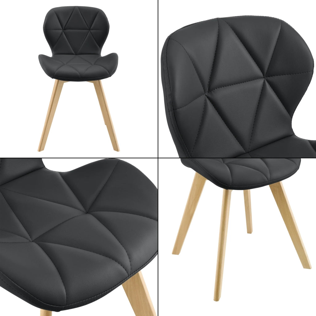 Set di 2 sedie da pranzo in similpelle 81 x 57 x 49 cm nero 03_0006759