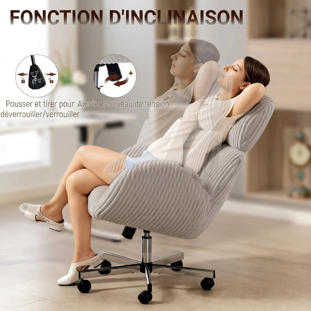 Sedia da ufficio ergonomica in velluto ¨C Minimal ¨C Grigio