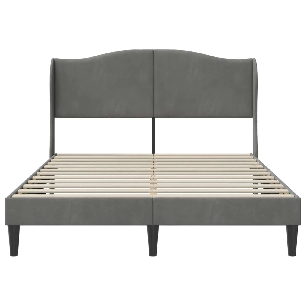 Struttura del letto-Giroletto Grigio Scuro 140 x 200 cm Velluto 399530