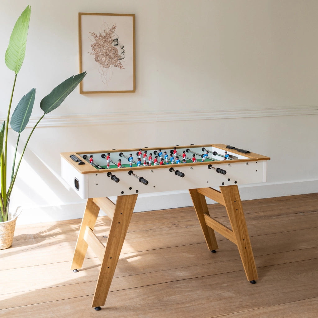 Calciobalilla 120cm bianco e legno