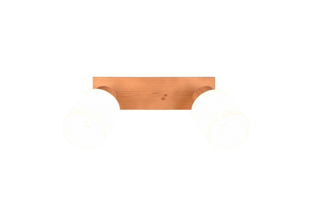 Faretto a parete ASSAM legno chiaro bianco 2xE14 RL
