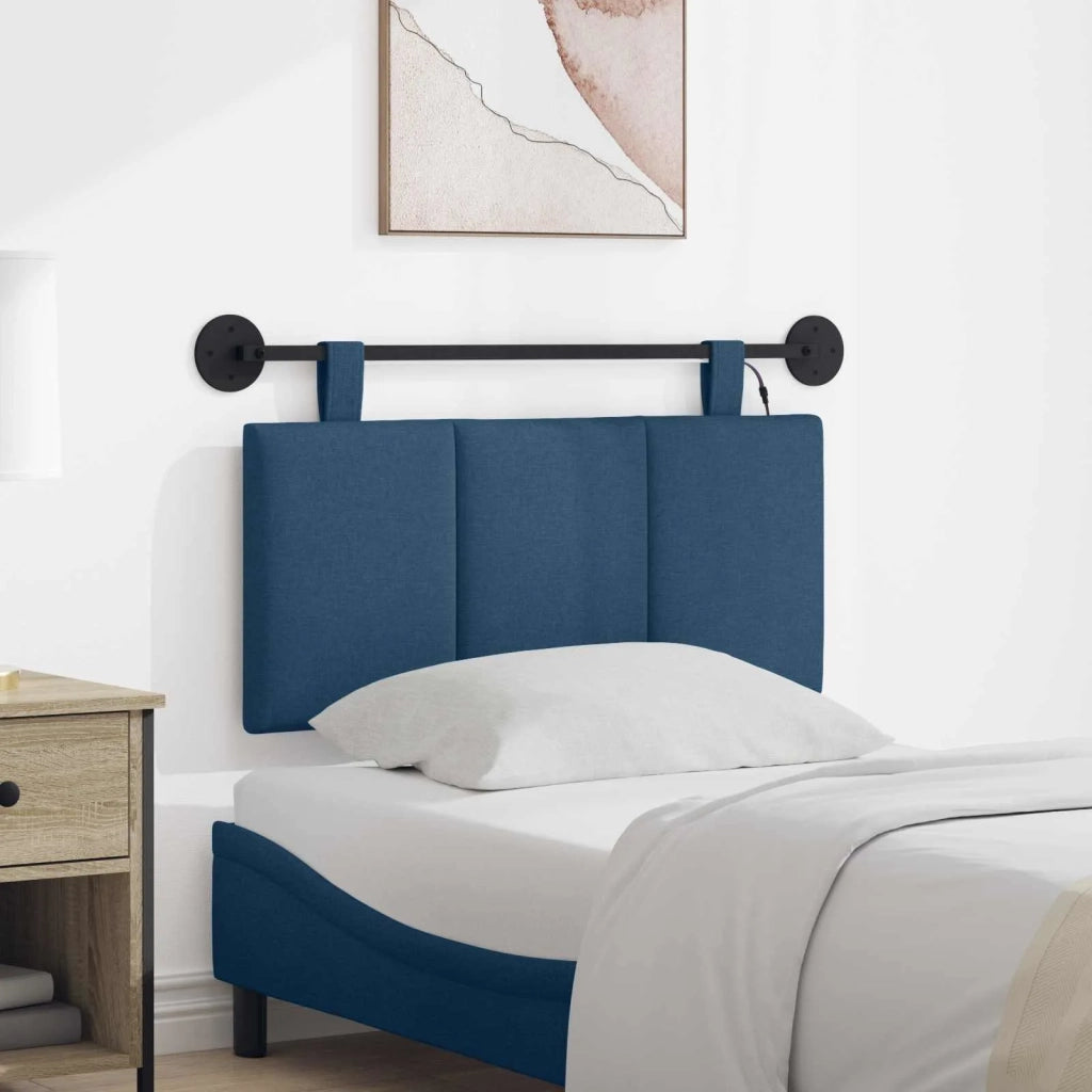 Testiera sospesa Con luce LED Blu Tessuto 3424758