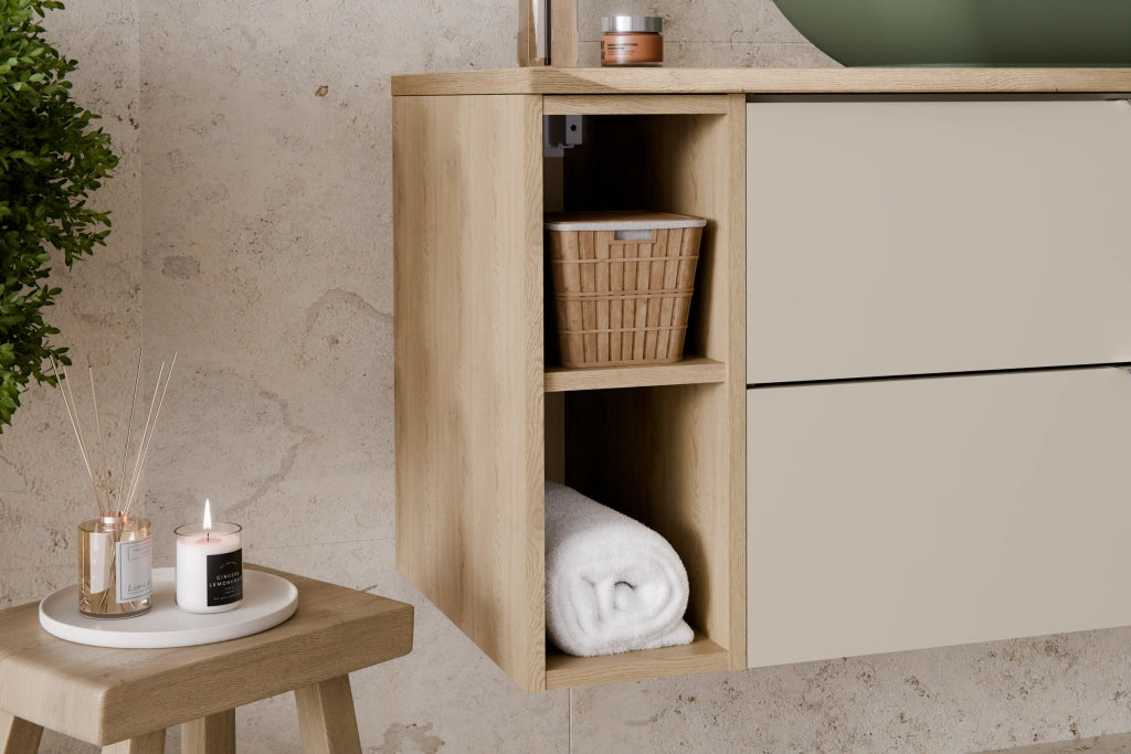 Set mobili bagno 80 cm con piano Aster Green 80 cm