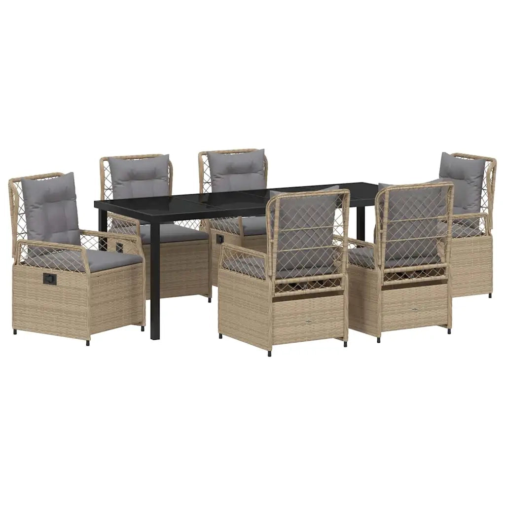 Set da Pranzo per Giardino 7 pcs Beige e Grigio Chiaro 3381007