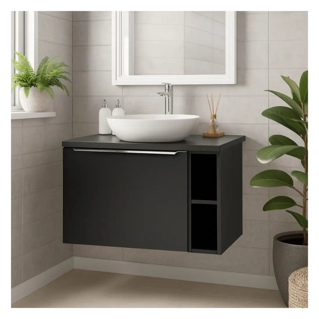 Set da bagno VANTA: mobile sottolavabo 80cm + top per lavabo + lavabo da appoggio